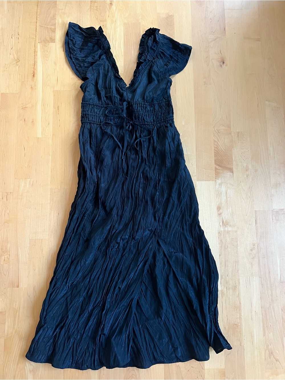 J. Crew Black Lightweight Ruffled Blouse